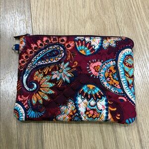 Vera Bradley Zip Top Pouch in the Paisley Jamboree Pattern and Quilted Cotton